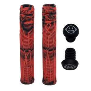 Home zipit almighty grips 180mm flangeless stuntstep & bmx grips – blauw (double color) – inclusief bar ends