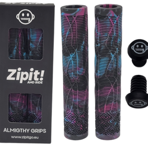 zipit almighty grips 160mm flangeless stuntstep & bmx grips – blauw – inclusief bar ends
