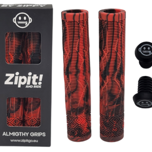 zipit almighty grips 160mm flangeless stuntstep & bmx grips – geel – inclusief bar ends